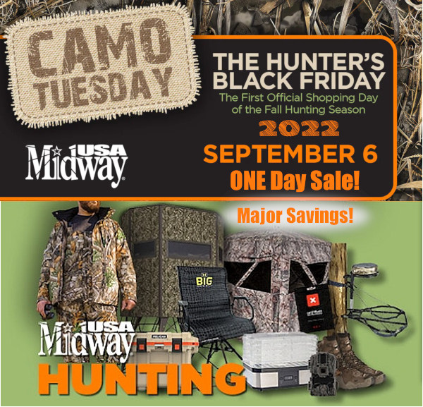 Camo Tuesday at MidwayUSA — Save up to 50% on Hunting Gear